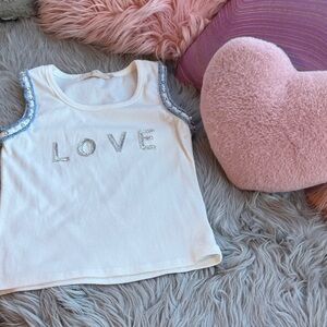White Love Tank Top, JR L